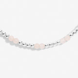 Rose Quartz Anklet In Silver Plating By Joma Jewellery