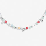 Multi Stone Anklet In Silver Plating By Joma Jewellery