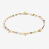 Multi Stone Anklet In Gold Plating By Joma Jewellery