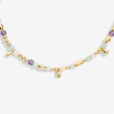 Multi Stone Anklet In Gold Plating By Joma Jewellery