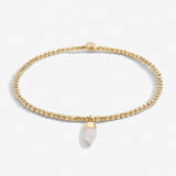 Rose Quartz Crystal Anklet In Gold Plating By Joma Jewellery