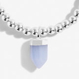 Blue Agate Crystal Anklet In Silver Plating By Joma Jewellery