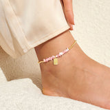 Pink Crystal Anklet In Gold Plating By Joma Jewellery