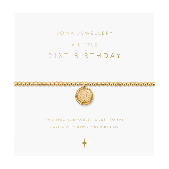 A Little '21st Birthday' Bracelet In Gold Plating by Joma Jewellery