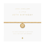 A Little '40th Birthday' Bracelet In Gold Plating by Joma Jewellery