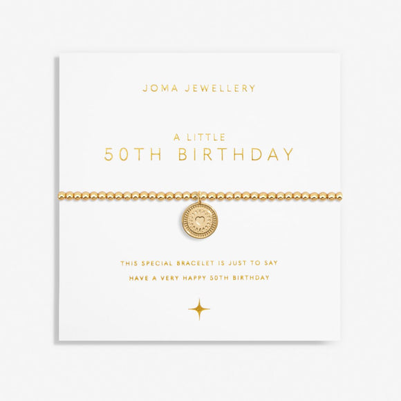 A Little '50th Birthday' Bracelet In Gold Plating by Joma Jewellery