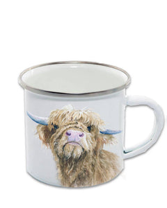 Field and Fur Gifts - Enamel Mug, Highland Cow, Donald