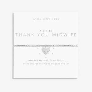 A Little 'Thank You Midwife' Bracelet In Silver Plating  Joma Jewellery