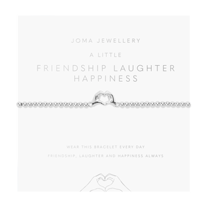 A Little 'Friendship Laughter Happiness' Bracelet In Silver Plating by Joma Jewellery