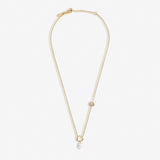 Solaria Baroque Pearl Necklace In Cubic Zirconia And Gold Plating By Joma Jewellery