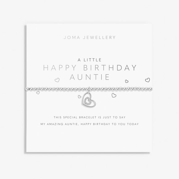 A Little 'Happy Birthday Auntie' Bracelet In Silver Plating Joma Jewellery