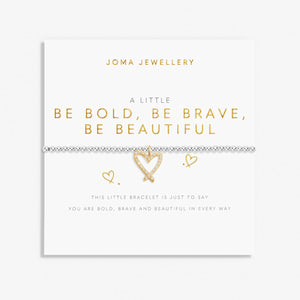 A Little 'Be Bold Be Brave Be Beautiful' Bracelet In Silver And Gold Plating Joma Jewellery