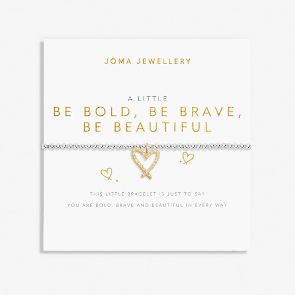 A Little 'Be Bold Be Brave Be Beautiful' Bracelet In Silver And Gold Plating Joma Jewellery