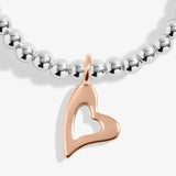 A Little 'Lucky To Have A Friend Like You' Bracelet In Silver And Rose Gold Plating Joma Jewellery