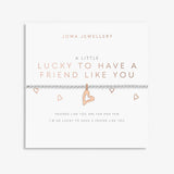 A Little 'Lucky To Have A Friend Like You' Bracelet In Silver And Rose Gold Plating Joma Jewellery