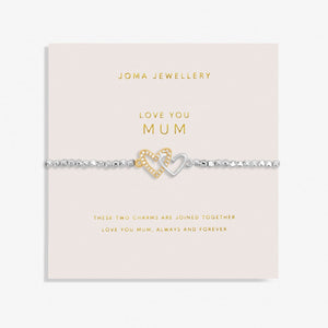 Joma Jewellery  Forever Yours 'Love You Mum' Bracelet In Silver And Gold Plating