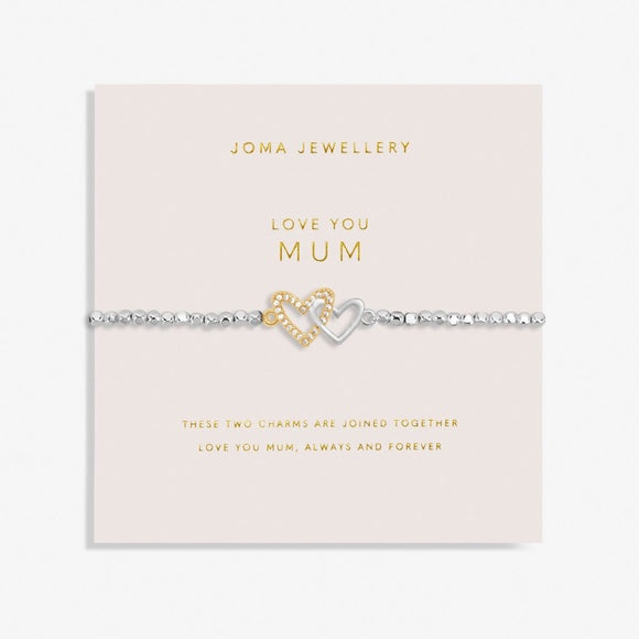 Joma Jewellery  Forever Yours 'Love You Mum' Bracelet In Silver And Gold Plating