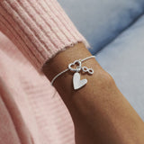 Joma Jewellery Little Links Heart Clasp Forever Heart Charms Bracelet In Silver Plating