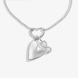 Joma Jewellery Little Links Heart Clasp Forever Heart Charms Bracelet In Silver Plating