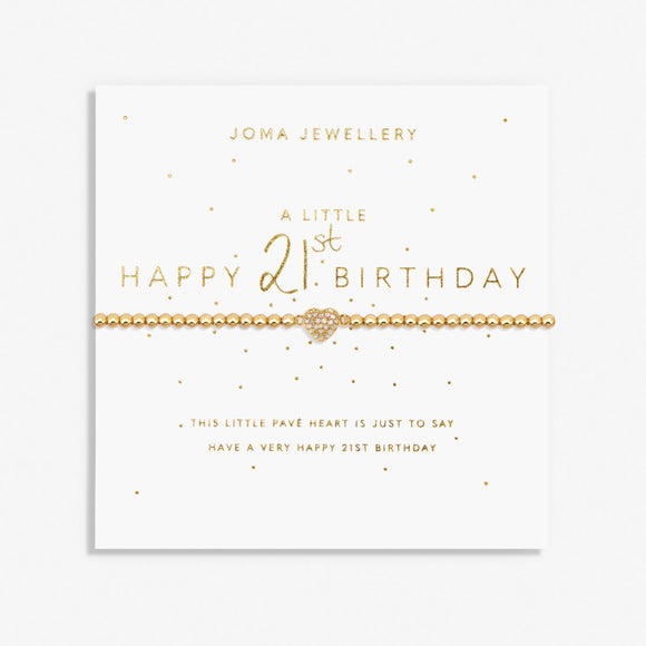 Joma Jewellery  A Little 'Happy 21st Birthday' Bracelet In Gold Plating