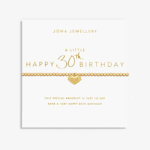 Joma Jewellery  A Little 'Happy 30th Birthday' Bracelet In Gold Plating