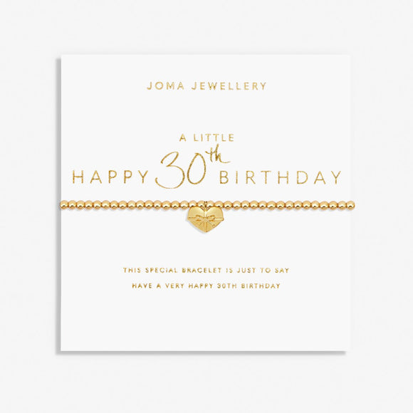 Joma Jewellery  A Little 'Happy 30th Birthday' Bracelet In Gold Plating