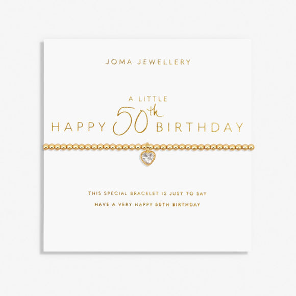 Joma Jewellery  A Little 'Happy 50th Birthday' Bracelet In Gold Plating