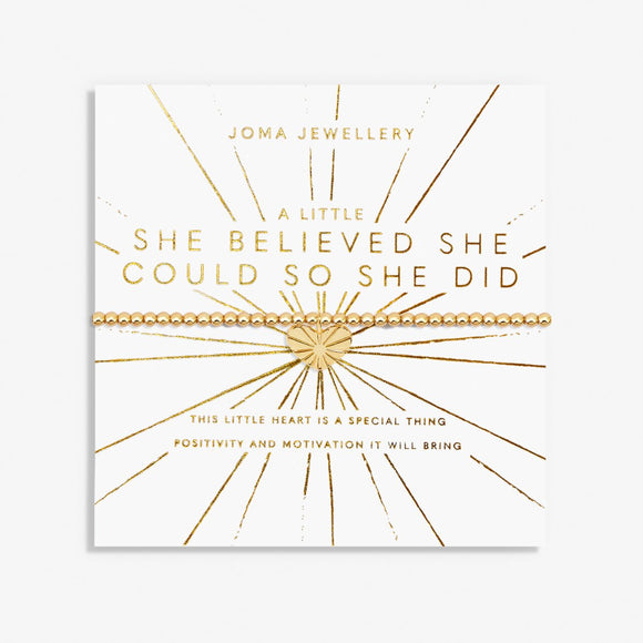 Joma Jewellery  A Little  'She Believed She Could So She Did' In Gold Plating