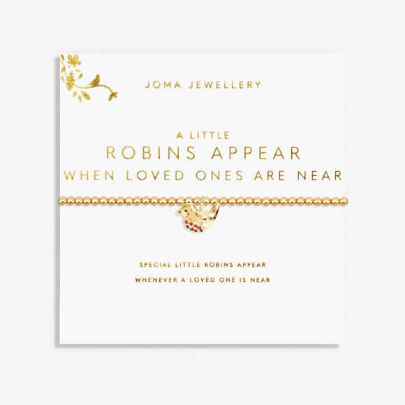 Joma Jewellery  A Little 'Robins Appear When Loved Ones Are Near' Bracelet In Gold Plating