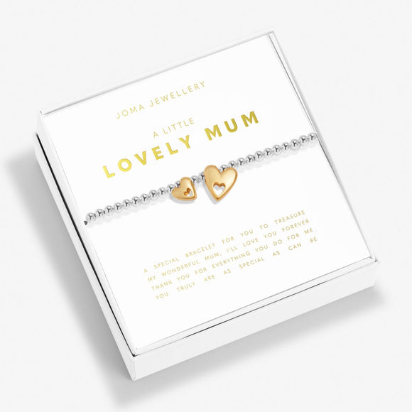 Boxed A Little 'Lovely Mum' Bracelet In Silver And Gold Plating by Joma Jewellery