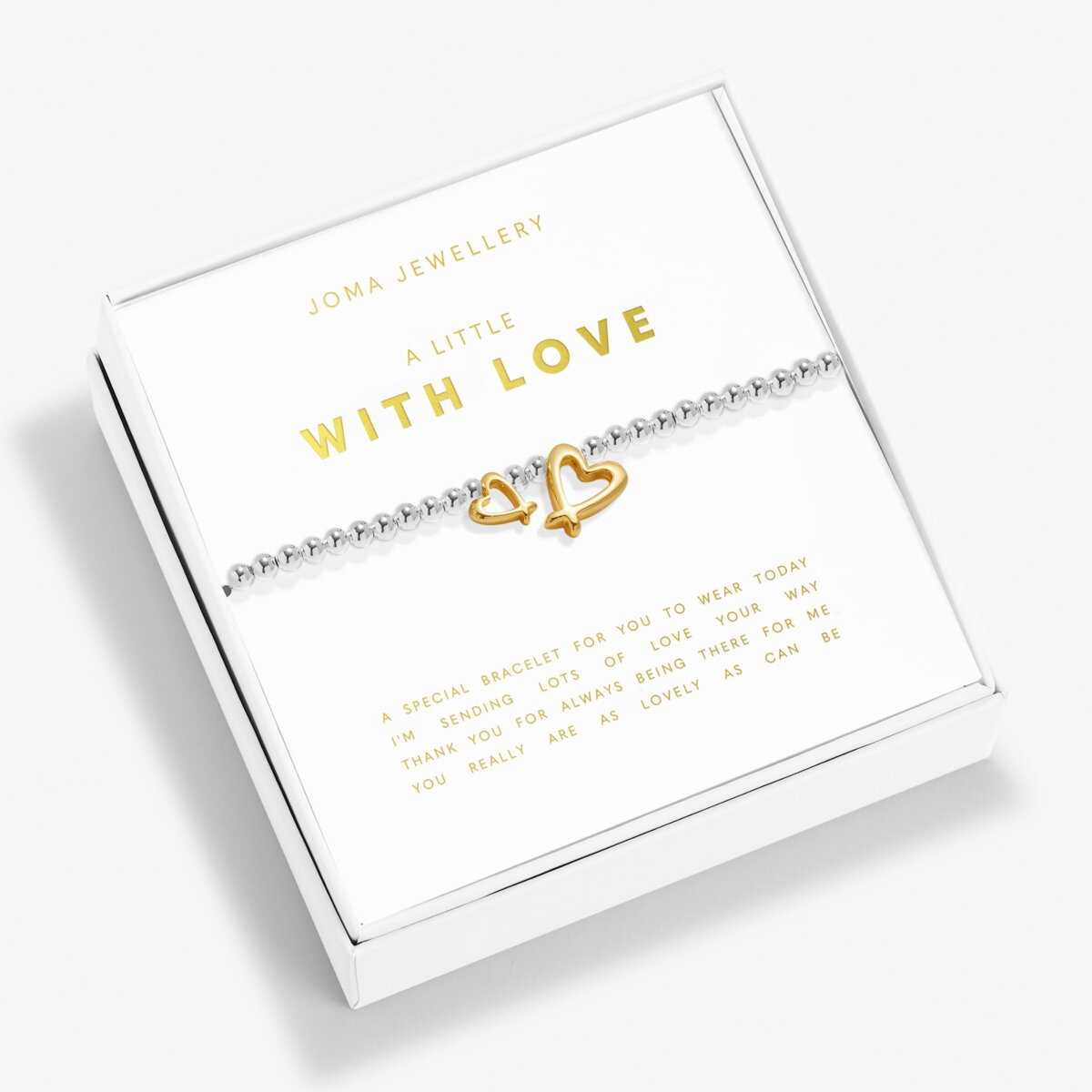 Boxed A Little 'With Love' Bracelet In Silver And Gold Plating