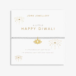 A Little 'Happy Diwali' Bracelet In Silver And Gold Plating Joma Jewellery