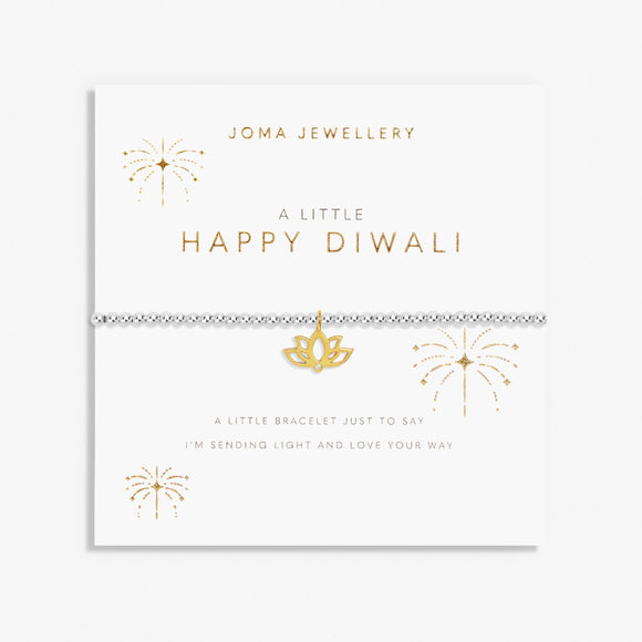 A Little 'Happy Diwali' Bracelet In Silver And Gold Plating Joma Jewellery