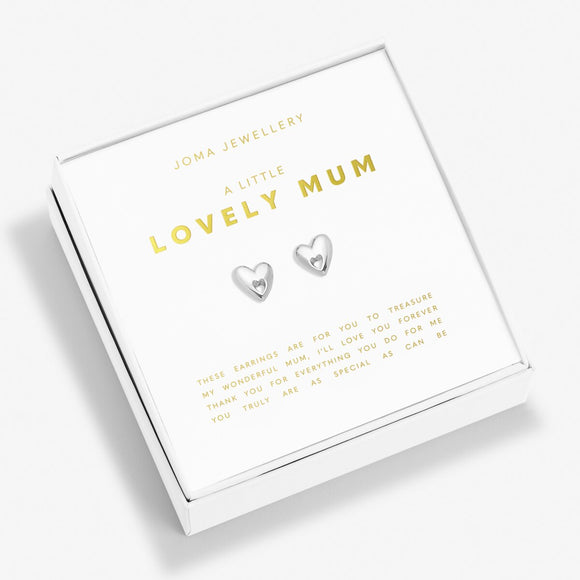 Boxed A Little 'Lovely Mum' Earrings In Silver Plating  by Joma Jewellery