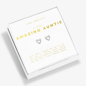 Boxed A Little 'Amazing Auntie' Earrings In Silver Plating  by Joma Jewellery