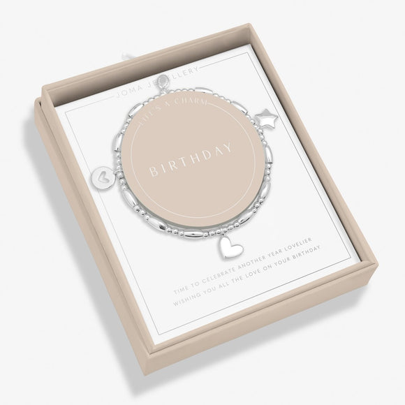 Joma Jewellery Life's A Charm 'Birthday' Bracelet In Silver Plating