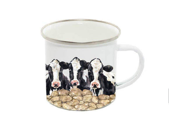 Field and Fur Gifts - Enamel Mug, Friesian Cows