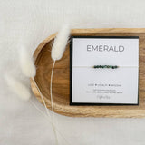 Ophelia Jewellery - Emerald Silk Bracelet: Gold filled beads