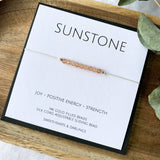 Ophelia Jewellery - Sunstone Silk Bracelet: Gold filled beads