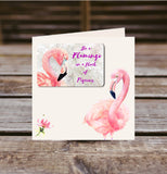 Field and Fur Gifts - FLAMINGO, Fridge Magnet greetings card