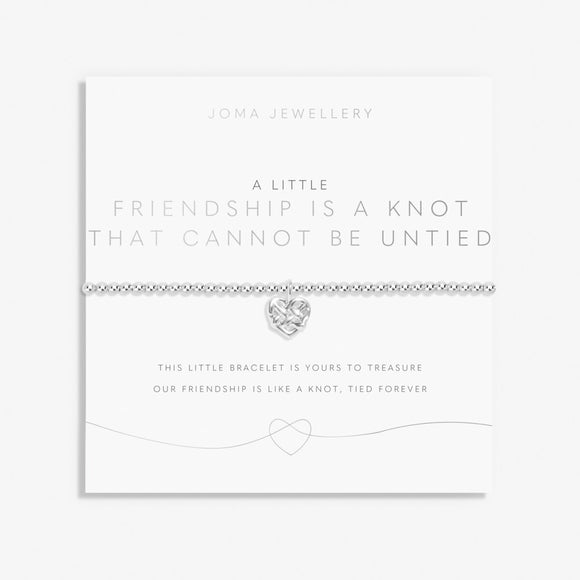 A Little 'Friendship Is A Knot That Cannot Be Untied' Bracelet By Joma Jewellery