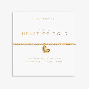 Gold A Little 'Heart Of Gold' Bracelet'  By Joma Jewellery