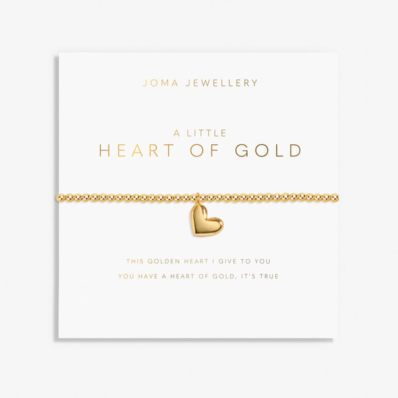 Gold A Little 'Heart Of Gold' Bracelet'  By Joma Jewellery