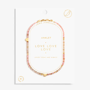 Happy Little Moments Anklet Love Love Love In Gold Plating By Joma Jewellery