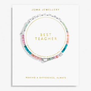 Joma Jewellery Happy Little Moments Best Teacher Silver Plated Bracelet