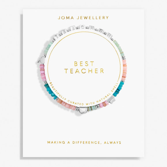 Joma Jewellery Happy Little Moments Best Teacher Silver Plated Bracelet