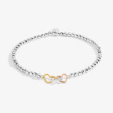 Joma Jewellery  Forever Yours 'Mum Forever Loved' Bracelet In Silver And Gold Plating