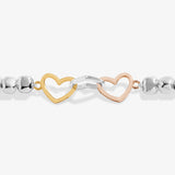 Joma Jewellery  Forever Yours 'Mum Forever Loved' Bracelet In Silver And Gold Plating