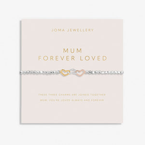 Joma Jewellery  Forever Yours 'Mum Forever Loved' Bracelet In Silver And Gold Plating