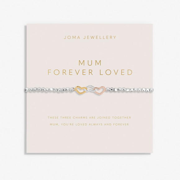 Joma Jewellery  Forever Yours 'Mum Forever Loved' Bracelet In Silver And Gold Plating